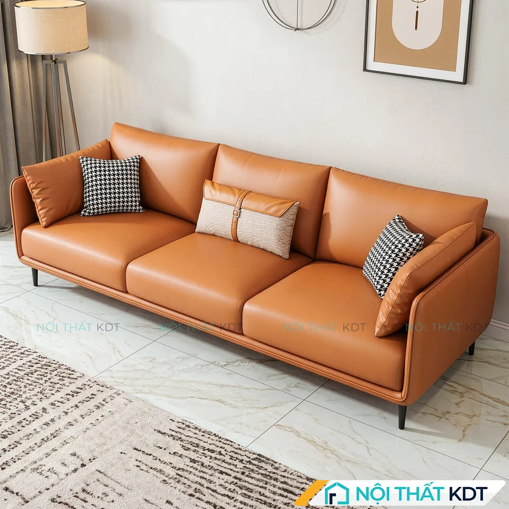 Sofa da 3 chỗ ngồi S121 phòng khách