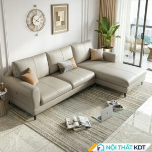Sofa da goc L phong khach S188 mau ghi sang