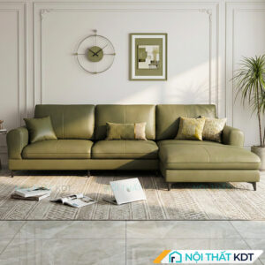 Sofa da goc L phong khach S188 truc dien