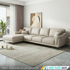 Sofa da phong cach Chau Au S226 4 cho ngoi