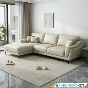 Sofa da phong cach Chau Au S226 Mau kem