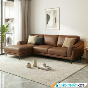 Sofa da phong cach Chau Au S226 Mau nau