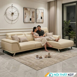 Sofa da phong khach chan quy S227 sang trong