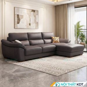 Bộ sofa da góc L phong cách châu Âu êm ái, sang trọng S225