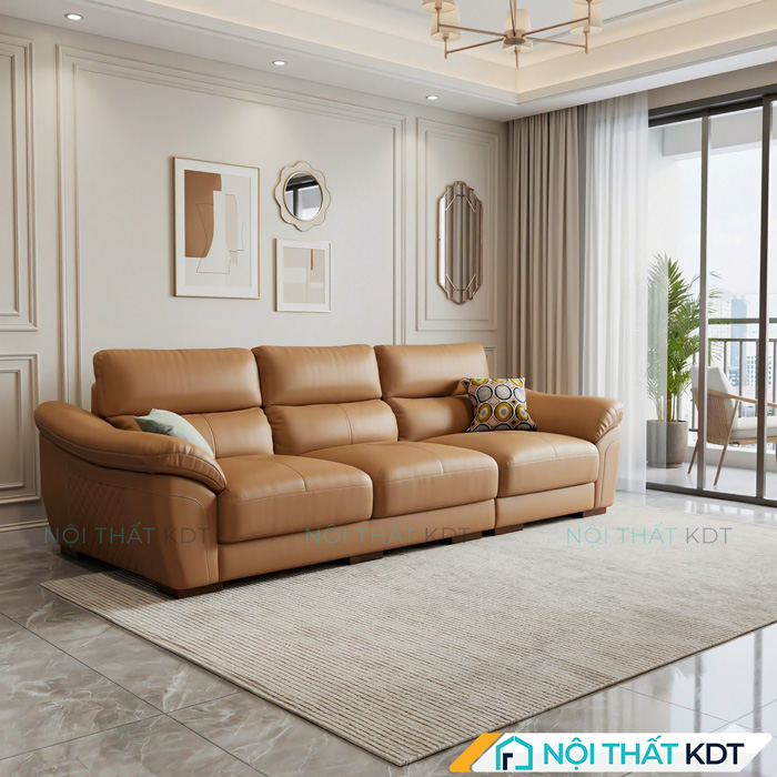 Sofa da sang trong em ai S225 vang 3 cho