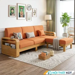 Sofa go 3 cho ngoi S178 L3 mau cam