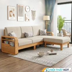 Sofa go 3 cho ngoi S178 L3 mau kem