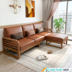 Sofa go 3 cho ngoi dai 2m mau nau S175 L3