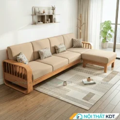 Sofa go 4 cho ngoi tay vin nan thang S274 L4 mau be