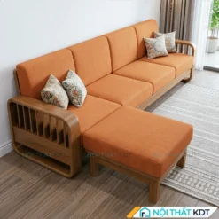 Sofa go 4 cho ngoi tay vin nan thang S274 L4 mau cam