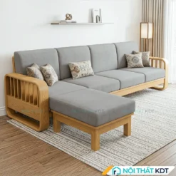 Sofa go 4 cho ngoi tay vin nan thang S274 L4 mau ghi