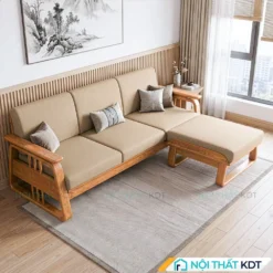 Sofa gỗ Indochine chân nghiêng 3 chỗ ngồi S370-L3