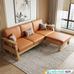 Sofa go Indochine goc L S370 L3 mau cam