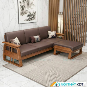 Sofa gỗ Indochine chân nghiêng 3 chỗ ngồi S370-L3