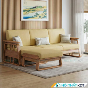 Sofa go Indochine goc L S370 L3 mau vang