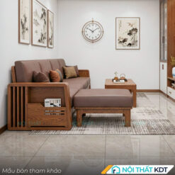 Sofa go dem roi hien dai S271 L4 mau nau cafe