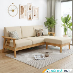 Sofa go goc L nho gon S260 L3 mau kem