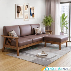 Sofa go goc L nho gon S260 L3 mau nau cafe