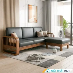 Sofa go hien dai S274 L3 mau den