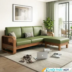 Sofa go hien dai S274 L3 mau xanh la