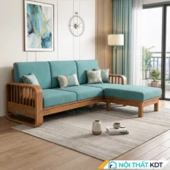 Sofa go hien dai S274 L3 mau xanh ngoc