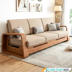 Bộ ghế sofa văng gỗ sồi phòng khách kiểu Nhật S174