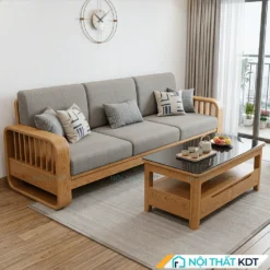Sofa văng gỗ sồi nan gỗ đứng S274-V