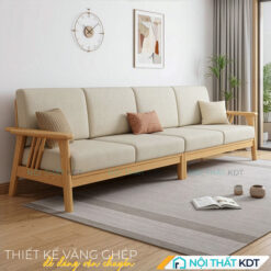 Sofa go vang 4 cho ngoi S260 V4 mau kem