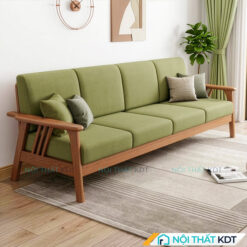 Sofa go vang 4 cho ngoi S260 V4 mau xanh luc