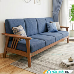 Sofa go vang 4 cho ngoi S260 V4 mau xanh tim than