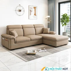 Bộ ghế sofa nỉ cao cấp 3 chỗ phòng khách góc L tay có túi S36-L3