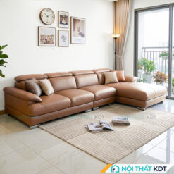 Sofa goc da 4 cho ngoi S215 L4 mau nau