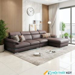 Sofa goc da 4 cho ngoi S215 L4 mau nau cafe
