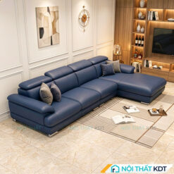 Sofa goc da 4 cho ngoi S215 L4 mau xanh tim than