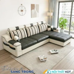 Sofa ni phong khach hien dai S39 L3 mau den