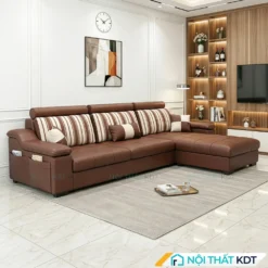 Sofa ni phong khach hien dai S39 L3 mau nau hat de