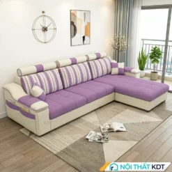 Sofa ni phong khach hien dai S39 L3 mau tim