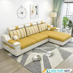 Sofa ni phong khach hien dai S39 L3 mau vang