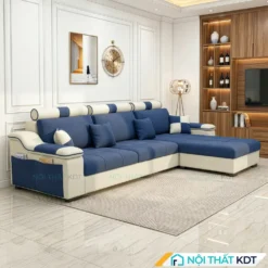 Sofa ni phong khach hien dai S39 L3 mau xanh lam