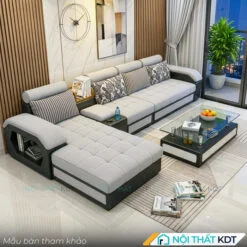 Sofa phong khach goc L chung cu