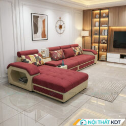 Sofa phong khach goc L tay up S29 mau do