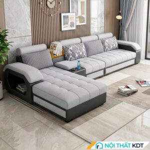 Bộ ghế sofa phòng khách bọc nỉ góc L tay úp S29