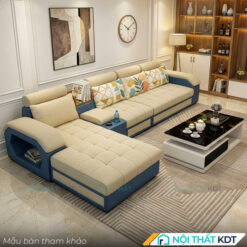 Sofa phong khach goc L tay up S29 nha pho
