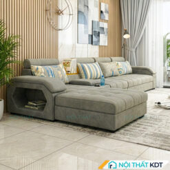 Sofa phong khach goc L tay up S29 ni nhung
