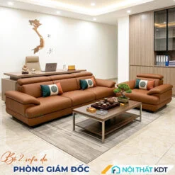 Sofa vang da 3 cho ngoi phong giam doc