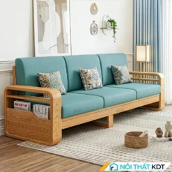 Sofa vang go 3 cho ngoi S178 V3 mau xanh ngoc