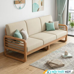 Sofa văng gỗ 3 chỗ ngồi S175-V nhỏ gọn màu kem