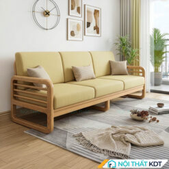 Sofa văng gỗ 3 chỗ ngồi S175-V nhỏ gọn màu vàng