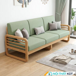 Sofa văng gỗ 3 chỗ ngồi S175-V nhỏ gọn màu xanh lơ