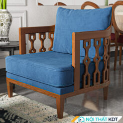 Bo ban ghe sofa go phong cach Indochine S564 ghe don